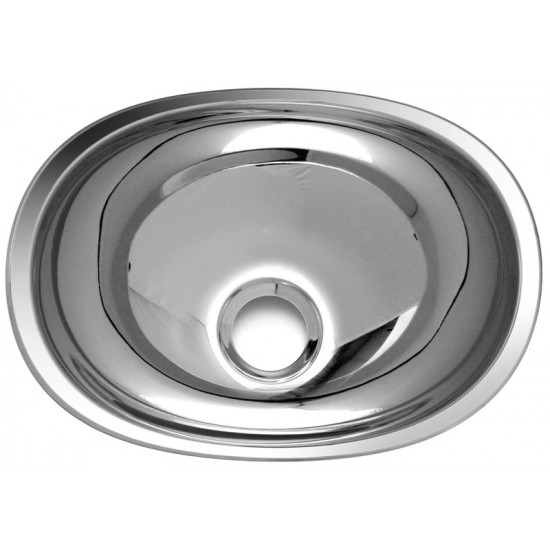 Washbasin oval stainless steel 432