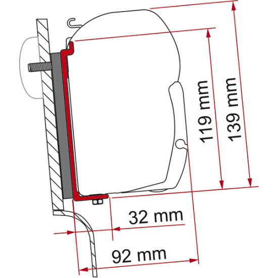 FIAMMA Awning adapter for F43van / F45i / F45iL Westfalia