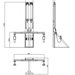 Seat belt for 2 persons, standard kit - facing forwards