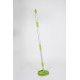 Telescopic wash brush with round microfiber head