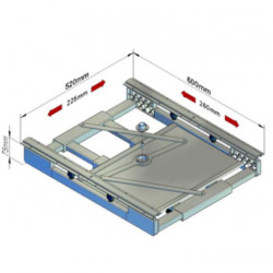 Extendable frame with sliding mechanism, cast gray