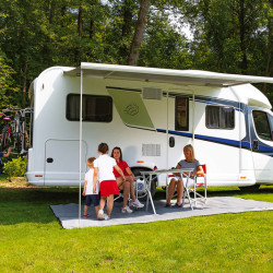 Fiamma F45S 3.75m awning, royal blue, titanium housing