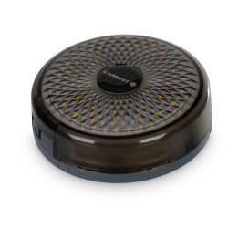 Battery-powered camping light with retractable string lights