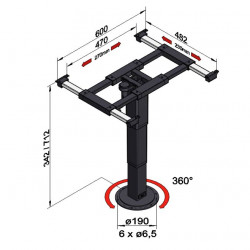Lift frame with rotation and displacement - 342-712 mm