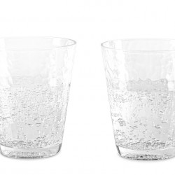 Water glasses, set of 2, in hammered finish