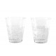 Water glasses, set of 2, in hammered finish