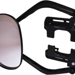 Clip-on mirror with ratchet closure