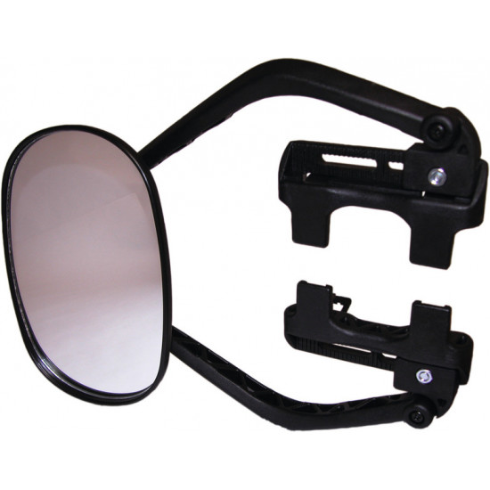 Clip-on mirror with ratchet closure
