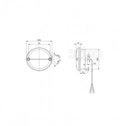 LED flashing light Cat 2a 12V, 3W IP67 500 mm cable clear