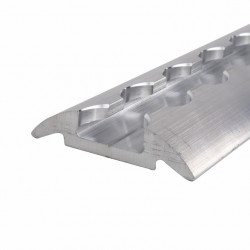 Semi-circular screw-on lashing rail - Silver