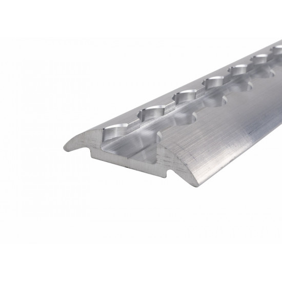 Semi-circular screw-on lashing rail - Silver