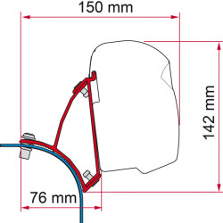 Awning adapter F43van for VW T5 / T6 / T6.1 Lift roof - Left-hand drive