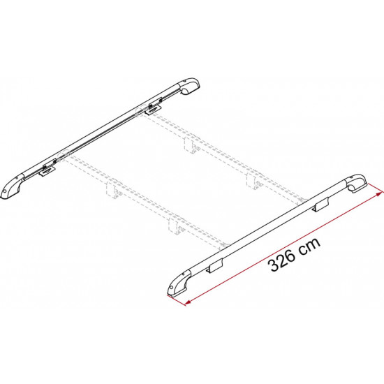 Roof rack for motorhome and roof rails for caravan