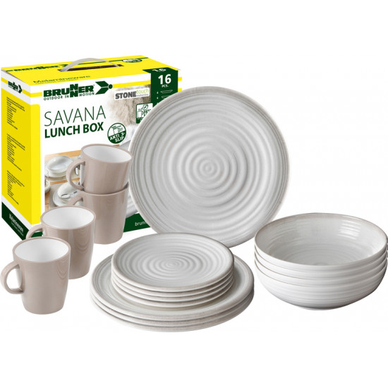 Savana melamine dinnerware set - 16 pieces - for 4 people