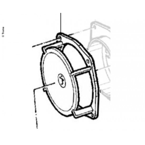Wall-mounted fireplace glass for Truma S heater