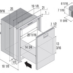 Stainless steel refrigerator drawer DW75 OCX2 - 75 l - Stainless steel