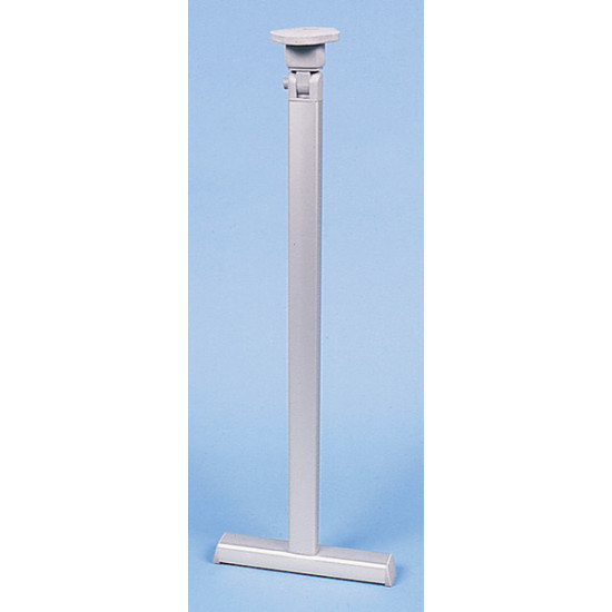 Folding table leg, silver, with T-shaped base - height 720 mm, joint at the top