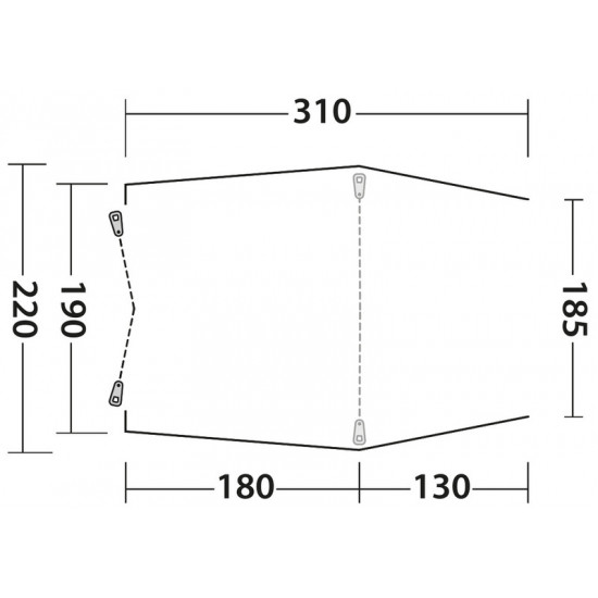 Freestanding rear tent SANDCREST L for bus height 175 - 205 cm