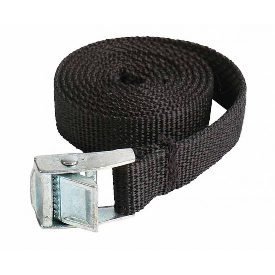 Tension strap for gas cylinder holder, black with clamp buckle