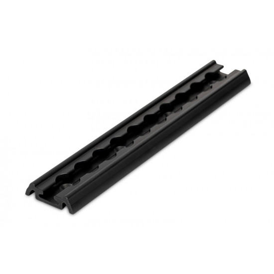 Lashing rail 2m, black, for the vehicle exterior wall