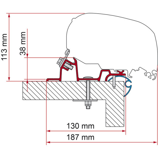 W 370cm FIAMMA Adapter Kit Caravan Standard - For F80S/FF80L/F65