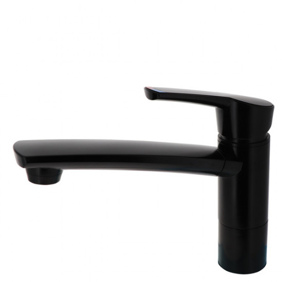 COMO automatic single-lever mixer tap, matte black, height 17 cm, spout 16 cm, NFL 350 mm 8/10 mm, 1" fixing