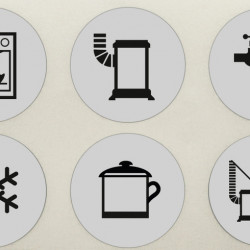 Gas distribution block sticker - 6-way