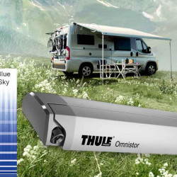 Omnistor 8000 4.5m awning, fabric: Blue Sky / housing: White