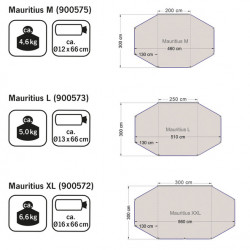 MAURITIUS sun canopy with high variability - available in 3 sizes