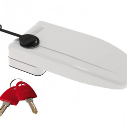 white exterior door lock