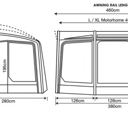 Motorhome awning Eclipse Pro 380 L