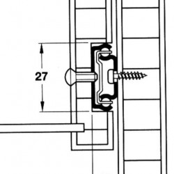 Drawer guide rail 342mm, 1 pair