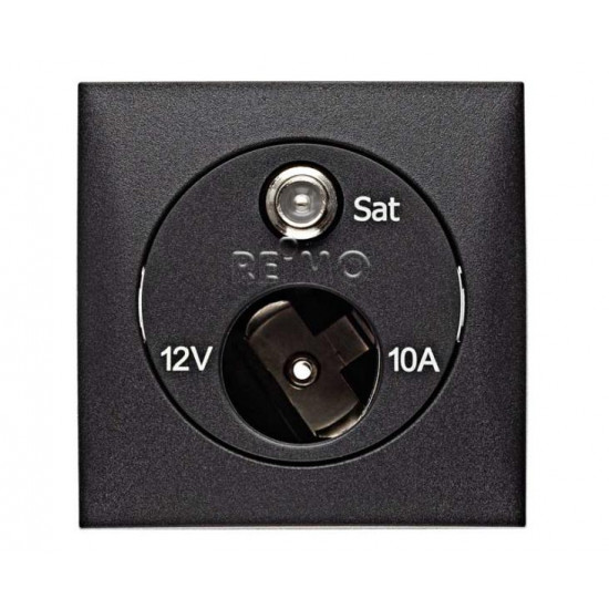 SAT socket with 12V outlet, anthracite, loose