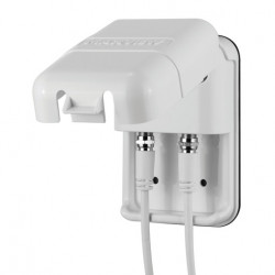 Twin outdoor socket, white