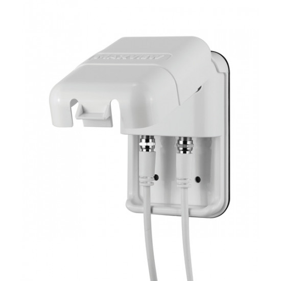 Twin outdoor socket, white