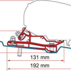 Fiamma adapter Ford Transit H3 / L3 from 2014 - 320 cm - UK version, Right-hand drive, f80s