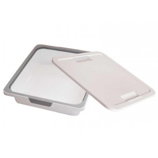 KisKreo storage box, 17.5 l, white/grey