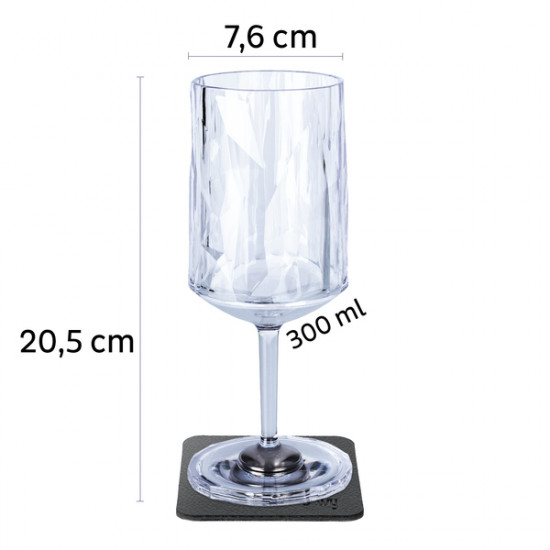 Magnetic plastic wine glasses 0.3 l with pads - set of 2