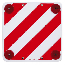 Warning sign made of plastic