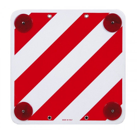 Warning sign made of plastic