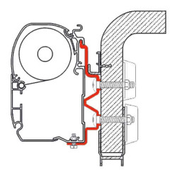 W 3.5cm Fiamma wall mounting adapter Hymer & Hobby, vehicle type Hymer Camp, Veh.Man.Year 2011-