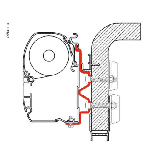 W 3.5cm Fiamma wall mounting adapter Hymer & Hobby, vehicle type Hymer Camp, Veh.Man.Year 2011-