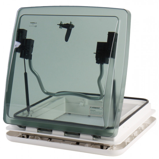 Aerodynamic roof vent including blackout blind and mosquito net - 40 x 40 cm