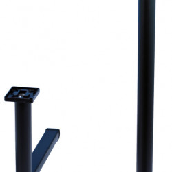 Folding table leg, foldable in the middle - Black