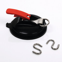 Suction cup attachment with ring and S-hook