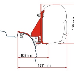 FIAMMA Awning adapter for F45 and F43van VW T5/T6/T6.1 with Reimo Multirail, Length : 8 cm,  Left and right hand drive, vehicle manufacturing year: 2003-