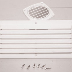 Ventilation grille, white, 264x127mm, rectangular, including screws