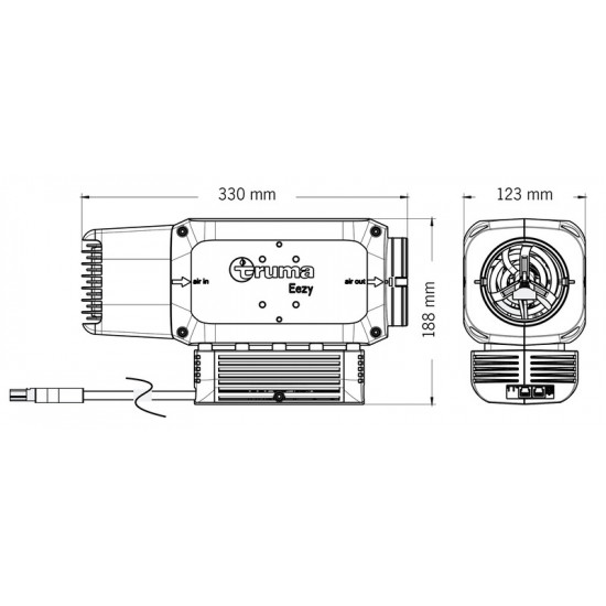 Truma Eezy - electric heater for use in caravans, campervans or motorhomes