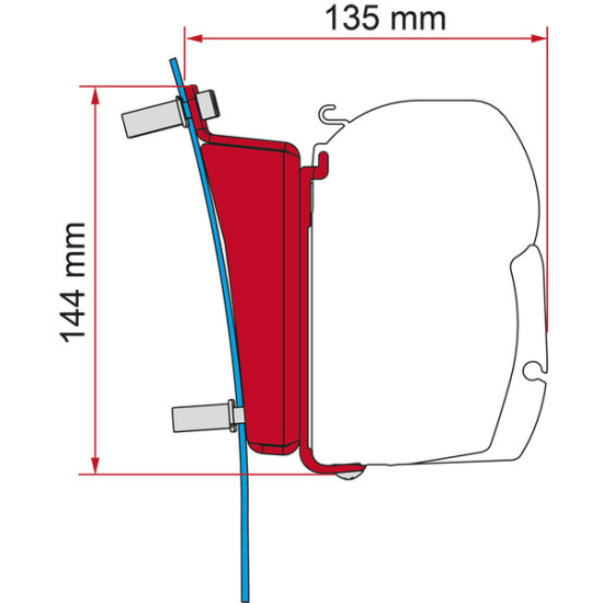 Fiamma Adapter F45 for Ford Transit H3 / L3 - Left-hand drive