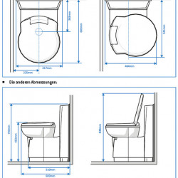 Cassette toilet C262-CWE, electric flush, white plastic